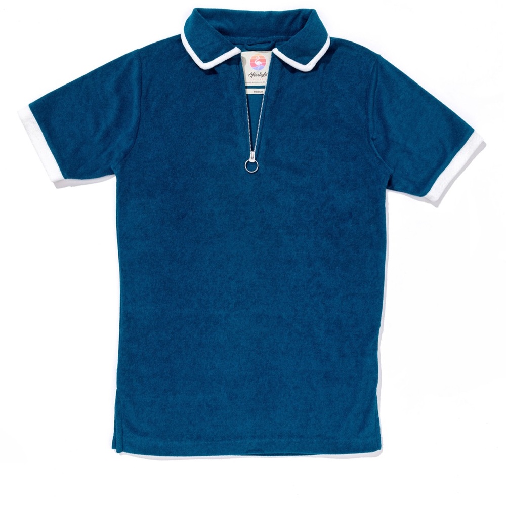 Terry Cloth Zip Polo